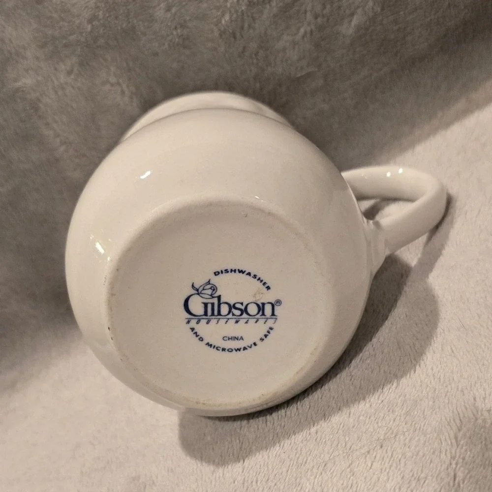 Vtg Gibson Housewares White Ceramic Creamer Pitcher Embossed Grape Vine Motif 4